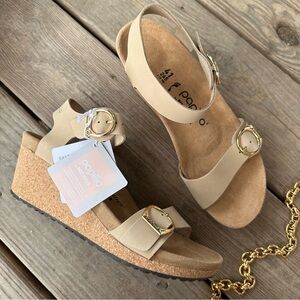 Pappillio Birkenstock Soley Ring-Buckle Sandcastle Wedge Sandal Strappy 10 41